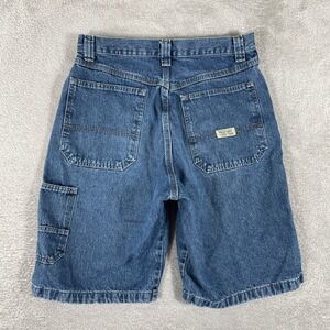 Wrangler Carpenter Denim Shorts Mens 30 Blue Utility Workwear Y2K Jorts